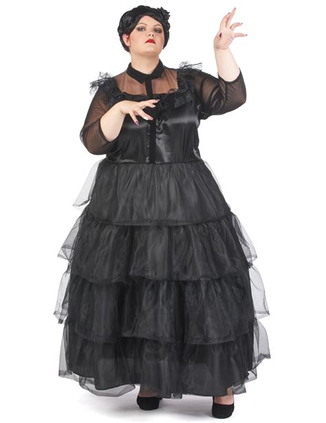 Gothic Kleid für Damen Plus Size schwarz günstige Faschings Kostüme