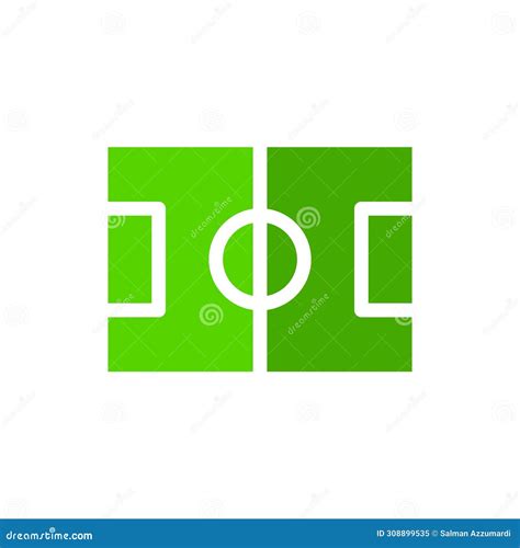 Football Pitch Icon Field Flat Design Simple Sport Vector Stock Vector