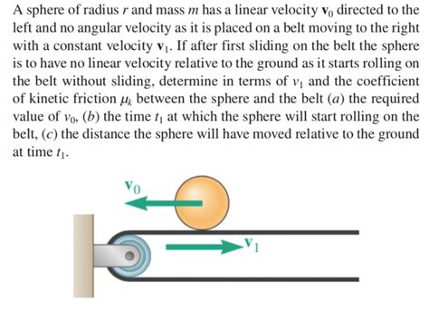 Solved A Sphere Of Radius R And Mass M Has A Linear Velocity Chegg