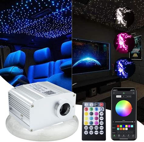 W Twinkle Fiber Optic Star Ceiling Lights Kit Rgbw Car Roof Star