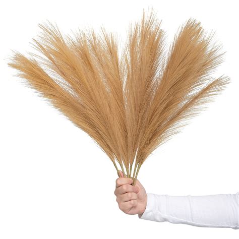 Faux Artificial Pampas Grass Large 6 Stems 20 Tall Fluffy Jumbo Luxe