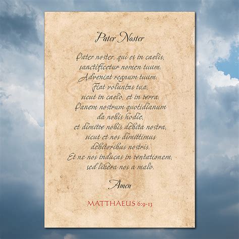 Pater Noster Our Father The Lord S Prayer Poster Print In Latin