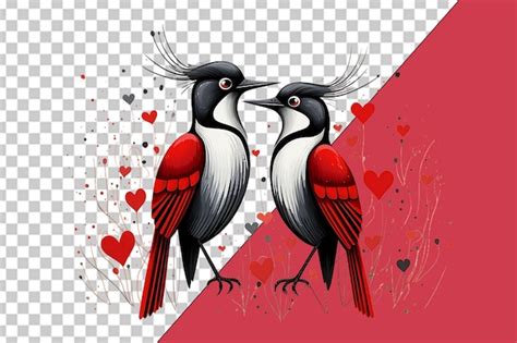 Premium PSD | Romantic birds on valentine39s day