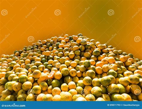 Oranges Are Kept For Selling In The Market In Indian Summer Season