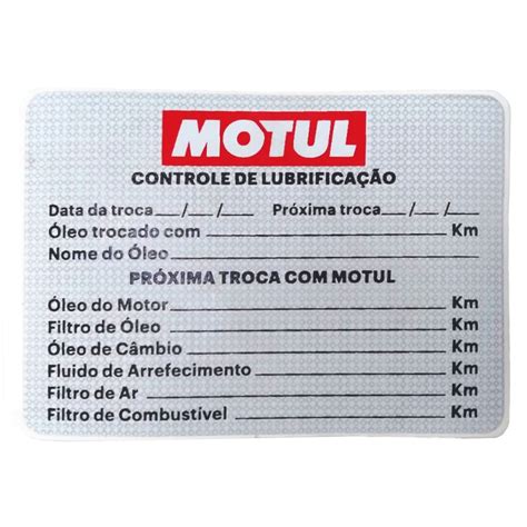 Adesivo Controle De Lubrificação Motul Shopee Brasil