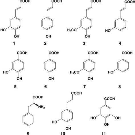 Chemical Structures Of The Phenolic Acids Used In This Study