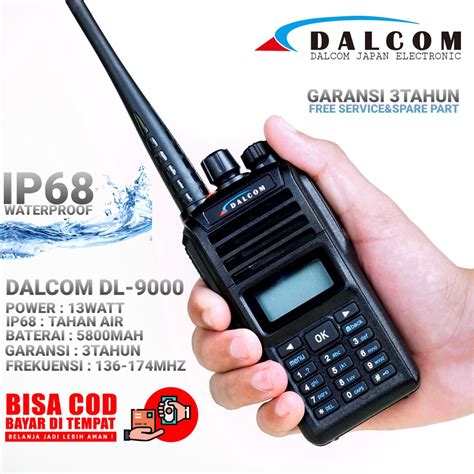 Jual HT DALCOM JAPAN DL 9000 VHF 136 174 MHZ IP68 WATERPROOF