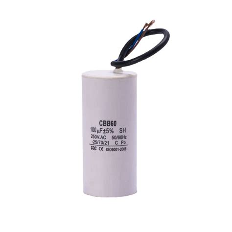 Cbb60 Run Capacitor 250v Ac 120uf 5060hz With Connection Wire Lead Run