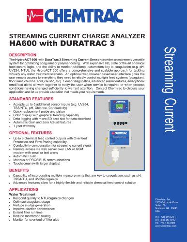 Hydroact Residual Chlorine Analyzer Chemtrac Pdf Catalogs