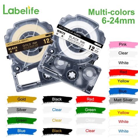 1PC SS12KW Label Tape 12Mm 9Mm Kompatibel Untuk Label Tape Epson