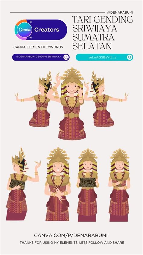 Tari Gending Sriwijaya From South Sumatera For Canva Element Keyword In