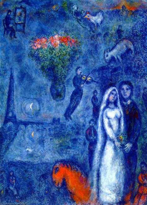 Artist and His Bride - Marc Chagall | Wikioo.org - The Encyclopedia of ...