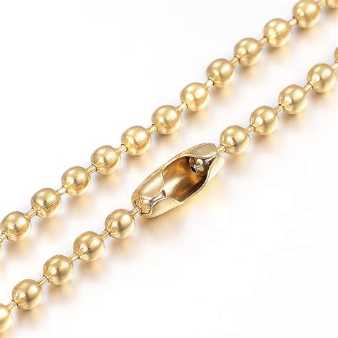 Honeyhandy Stainless Steel Ball Chain Necklaces Making Round