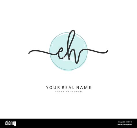 E H Eh Initial Letter Handwriting And Signature Logo A Concept