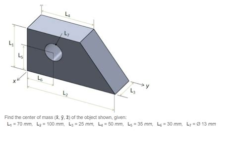 Solved Find The Center Of Mass X Y Z Of The Object Shown Chegg