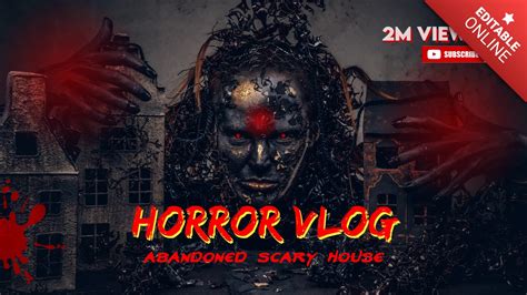 Dark Horror Vlog Youtube Thumbnail Free Design Template