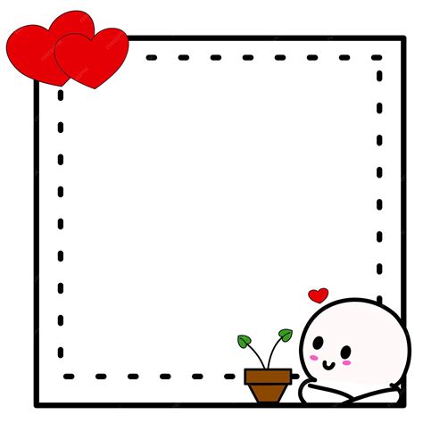 Premium Vector Valentines Frame Border Cute Design Decoration Doodle