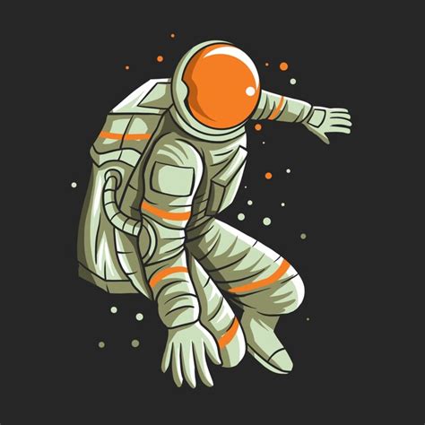 Lindo Astronauta Volando Con Globos De Planeta En Dibujos Animados De Espacio Vector Gratis