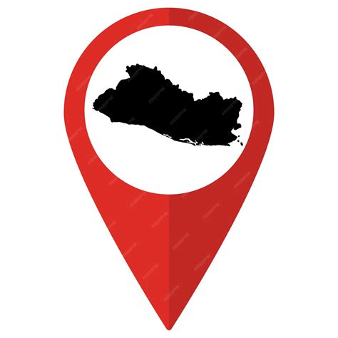 Premium Vector | El Salvador map Map of El Salvador on map pin icon red