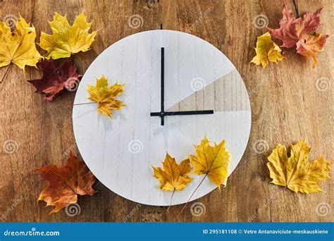 Daylight Saving Time Fall Back Time Clock Change Back One Hour Stock