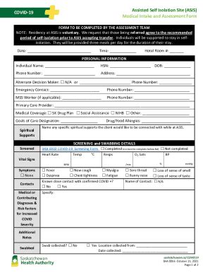 Fillable Online SHA 0056 ASIS Medical Intake And Assessment Form Fax