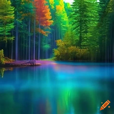 Stunning landscape with vibrant colors and calming atmosphere ...