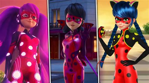 All Transformations Of Marinette Dupain Cheng Lady Fly Bug Noir