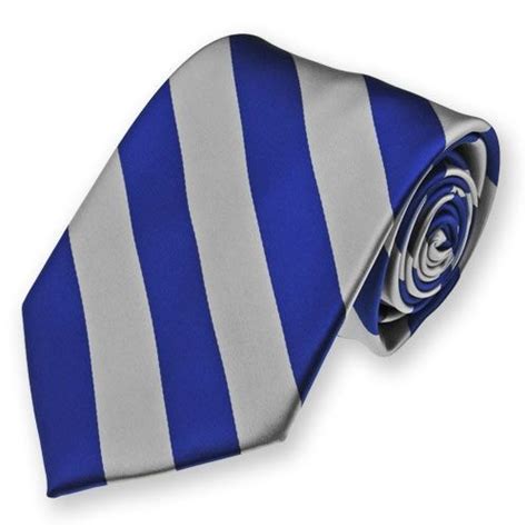 Blue And Silver Blue And Silver Striped Tie Usher Ties