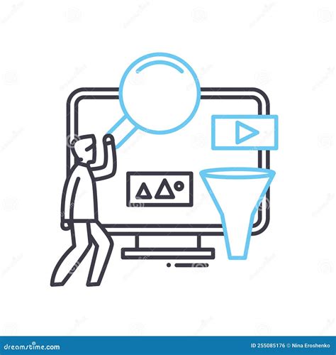 Contentcuration Line Pictogram Overzicht Symbool Vector Illustratie