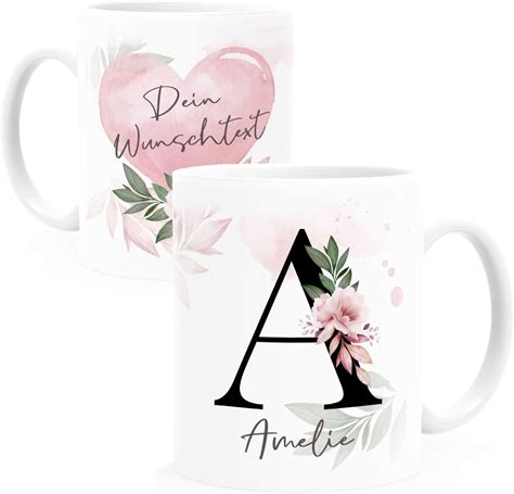 Amazon De SpecialMe Kaffee Tasse Mit Buchstabe Initiale Monogramm