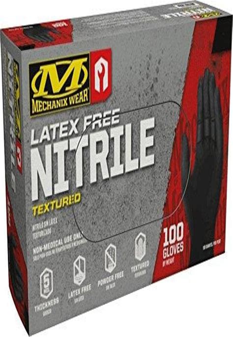 Mechanix Wear 5 Mil Nitrile Disposable Gloves Latex Free Textured