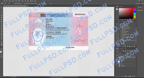 download Norway Residence Permit Resident Permit PSD File photoshop Template editable - FULLPSD