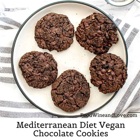 Mediterranean Diet Vegan Chocolate Cookies - Food Wine and Love