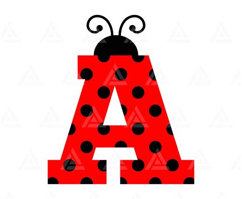 Ladybug Letter A Svg Ladybug Alphabet Letter Ladybug Initial Etsy México