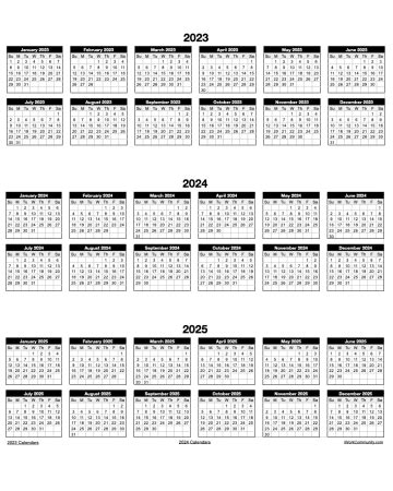 Portrait 2023 2025 Three Year Calendar Template IWorkCommunity