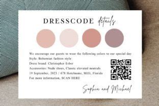 Attire Guest Dresscode Details Card Graphic By EvaTemplates Creative