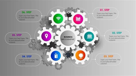 Create 6 Gear Shape Options Infographic Slide In Powerpoint Youtube