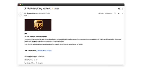 Ups Phishing Email Example Hook Security