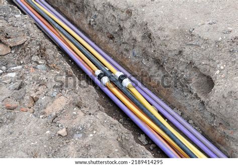 Underground Electric Cable Infrastructure Installation Construction ...