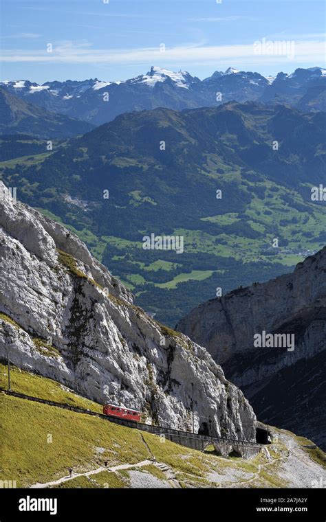 Pilatus Cog Railway Alpnachstad Lucerne Switzerland Stock Photo Alamy