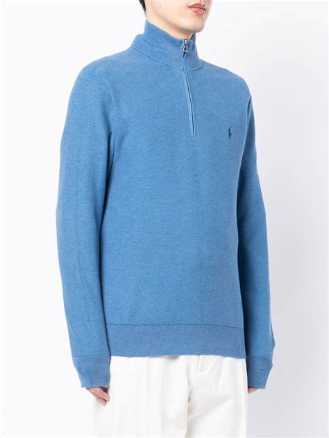 Polo Ralph Lauren Mesh Knit Quarter Zip Jumper Farfetch