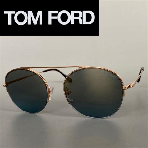 サングラス トムフォード Tom Ford パイロット ゴールド ブルー ミラーレンズ 新品 Uvカット 金 青 ティアドロップ フルリム