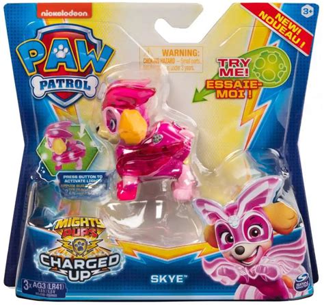 Paw Patrol Mighty Pups Charged Up Skye Figure Spin Master - ToyWiz