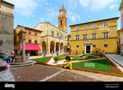 Pienza Val D Orcia Tuscany Italy Europe Unesco World Heritage Site