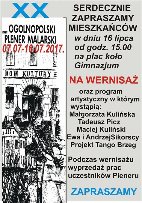 XX Jubileuszowy Ogólnopolski Plener Malarski zaproszenie Urząd