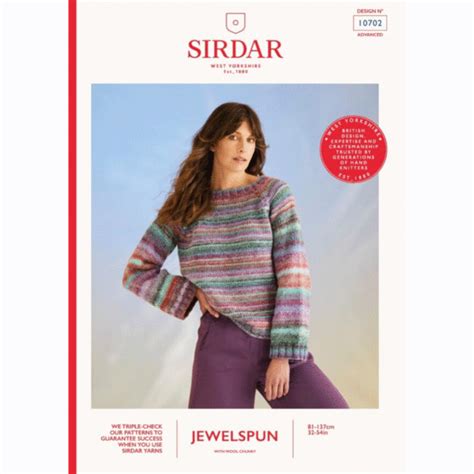 Sirdar Jewelspun Wool Chunky Whirlpool Sweater 10702 Knitted Pattern Download Free Delivery