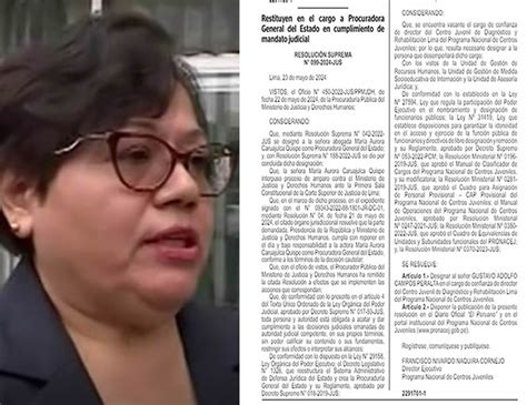 María Caruajulca Gobierno acata resolución judicial y restituye a