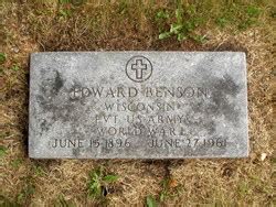 Edward Benson M Morial Find A Grave