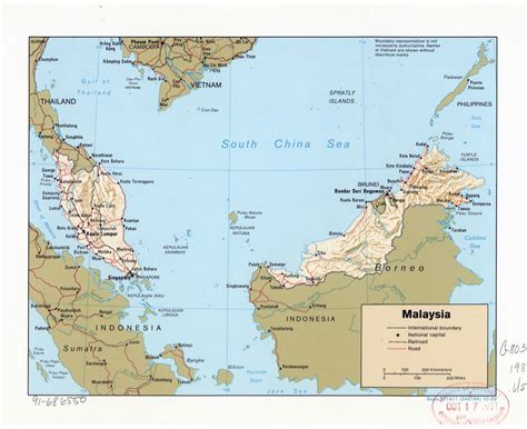 Detailed Political Map Of Malaysia With Relief Malaysia Asia Images