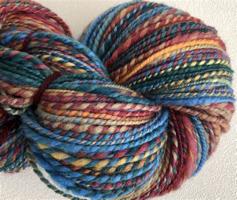 Handspun Yarn Lifes A Picnic 360 Yards Red Blue Green Etsy In 2021